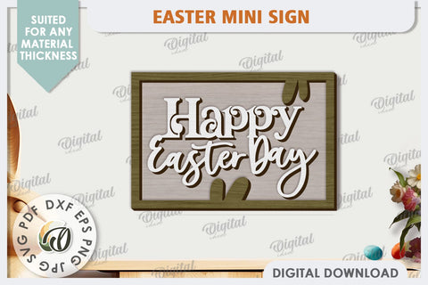 Easter Mini Sign Laser Cut. Easter Decor. Easter Sign SVG SVG Evgenyia Guschina 