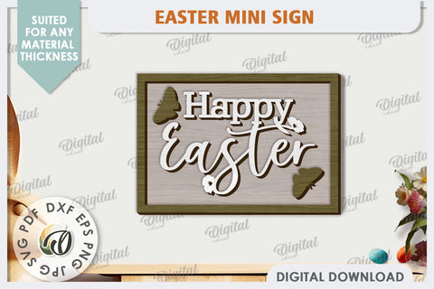 Easter Mini Sign Laser Cut. Easter Decor. Easter Sign SVG SVG Evgenyia Guschina 