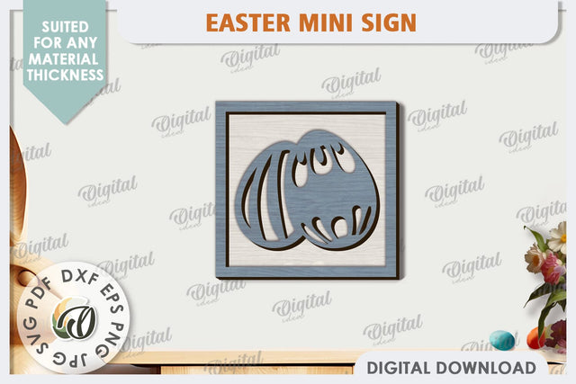 Easter Mini Sign Laser Cut. Easter Decor. Easter Sign SVG SVG Evgenyia Guschina 