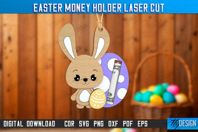 Easter Money Holder | Greeting Cards | Money Card | Easter Bunny | CNC File SVG Fly Design 