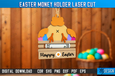 Easter Money Holder | Greeting Cards | Money Card | Easter Bunny | CNC File SVG Fly Design 