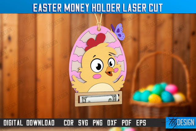 Easter Money Holder | Greeting Cards | Money Card | Easter Bunny | CNC File SVG Fly Design 