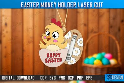 Easter Money Holder | Greeting Cards | Money Card | Easter Bunny | CNC File SVG Fly Design 