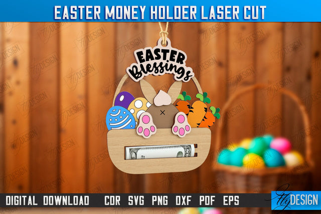 Easter Money Holder | Greeting Cards | Money Card | Easter Bunny | CNC File SVG Fly Design 