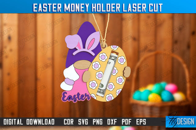 Easter Money Holder | Greeting Cards | Money Card | Easter Bunny | CNC File SVG Fly Design 