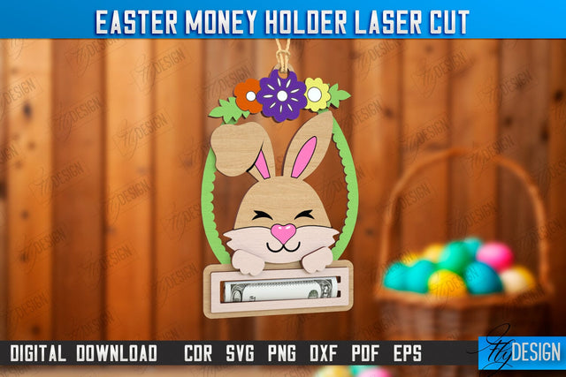 Easter Money Holder | Greeting Cards | Money Card | Easter Bunny | CNC File SVG Fly Design 