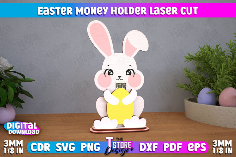 Easter Money Holder | Greeting Cards | Money Card | Easter Bunny | CNC File SVG The T Store Design 