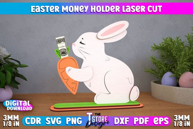 Easter Money Holder | Greeting Cards | Money Card | Easter Bunny | CNC File SVG The T Store Design 