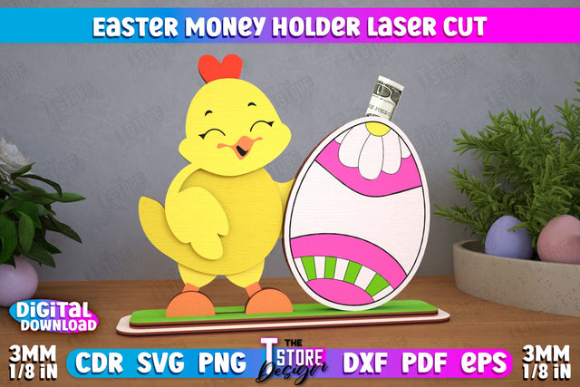 Easter Money Holder | Greeting Cards | Money Card | Easter Bunny | CNC File SVG The T Store Design 