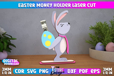 Easter Money Holder | Greeting Cards | Money Card | Easter Bunny | CNC File SVG The T Store Design 