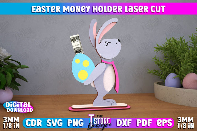 Easter Money Holder | Greeting Cards | Money Card | Easter Bunny | CNC File SVG The T Store Design 