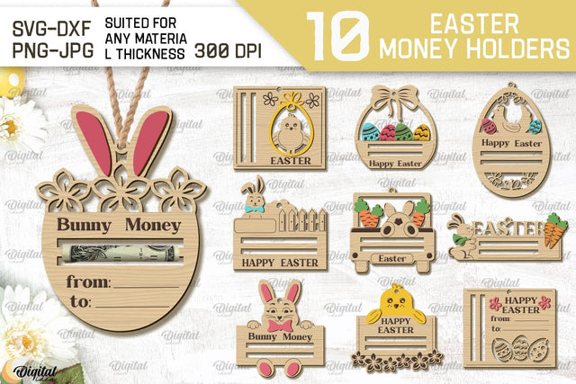Easter Money Holder SVG Bundle. Money Holder Laser Cut SVG Evgenyia Guschina 