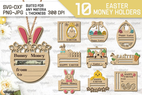 Easter Money Holder SVG Bundle. Money Holder Laser Cut SVG Evgenyia Guschina 