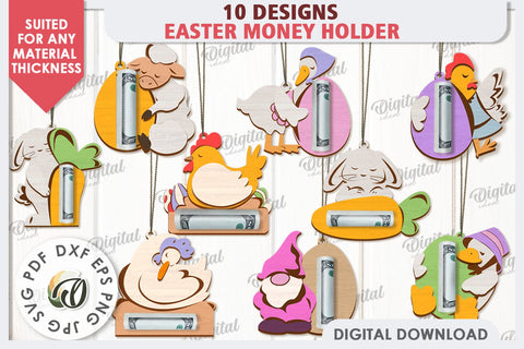 Easter Money Holders Laser Cut Bundle. Easter Gift SVG SVG Evgenyia Guschina 