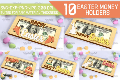 Easter Money Holders SVG Bundle. Money Holders Laser Cut SVG Evgenyia Guschina 
