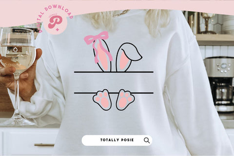 Easter Monogram SVG Bunny Ears SVG Totally Posie 
