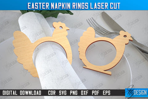 Easter Napkin Rings Bundle | Holidays Dinner | Adornment Dining Table | Easter Décor | CNC Files SVG Fly Design 