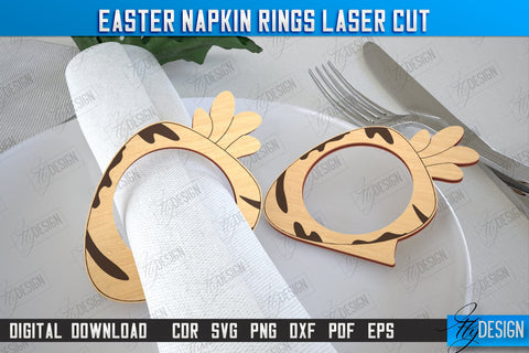 Easter Napkin Rings Bundle | Holidays Dinner | Adornment Dining Table | Easter Décor | CNC Files SVG Fly Design 