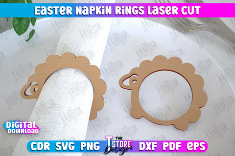 Easter Napkin Rings Bundle | Holidays Dinner | Adornment Dining Table | Easter Décor | CNC Files SVG The T Store Design 