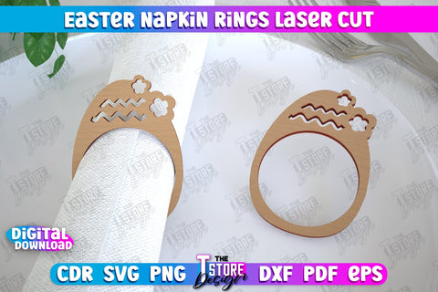 Easter Napkin Rings Bundle | Holidays Dinner | Adornment Dining Table | Easter Décor | CNC Files SVG The T Store Design 