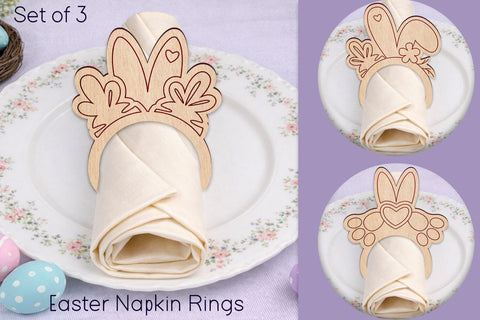 Easter napkin rings holder, Holiday dinner decoration laser cut SVG AnastasiyaArtDesign 