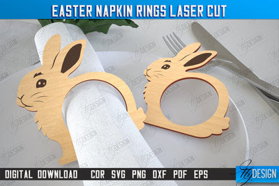Easter Napkin Rings | Holidays Dinner | Adornment Dining Table | Easter Décor | CNC File SVG Fly Design 