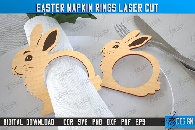 Easter Napkin Rings | Holidays Dinner | Adornment Dining Table | Easter Décor | CNC File SVG Fly Design 