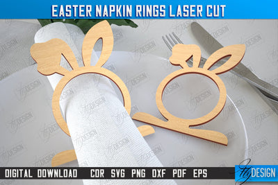 Easter Napkin Rings | Holidays Dinner | Adornment Dining Table | Easter Décor | CNC File SVG Fly Design 