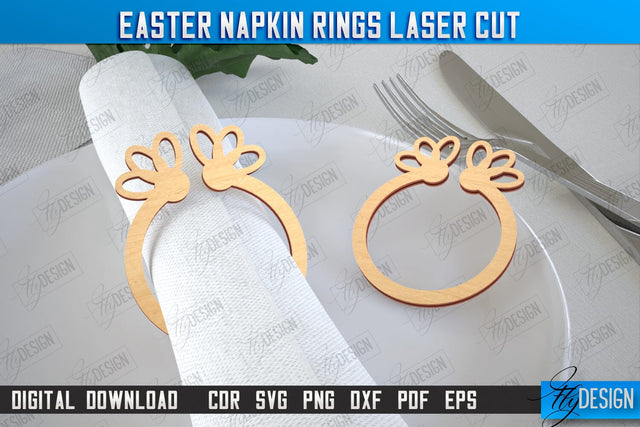 Easter Napkin Rings | Holidays Dinner | Adornment Dining Table | Easter Décor | CNC File SVG Fly Design 