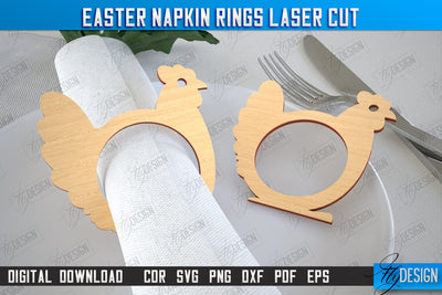 Easter Napkin Rings | Holidays Dinner | Adornment Dining Table | Easter Décor | CNC File SVG Fly Design 