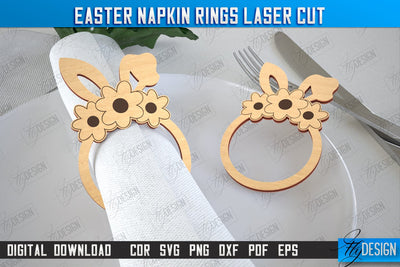 Easter Napkin Rings | Holidays Dinner | Adornment Dining Table | Easter Décor | CNC File SVG Fly Design 