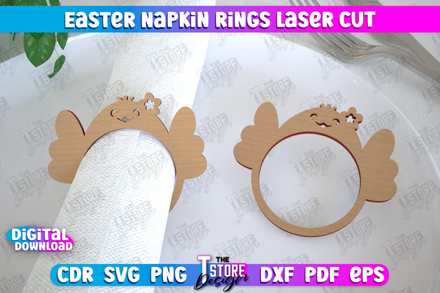 Easter Napkin Rings | Holidays Dinner | Adornment Dining Table | Easter Décor | CNC File SVG The T Store Design 