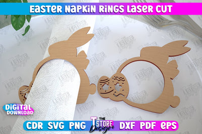 Easter Napkin Rings | Holidays Dinner | Adornment Dining Table | Easter Décor | CNC File SVG The T Store Design 