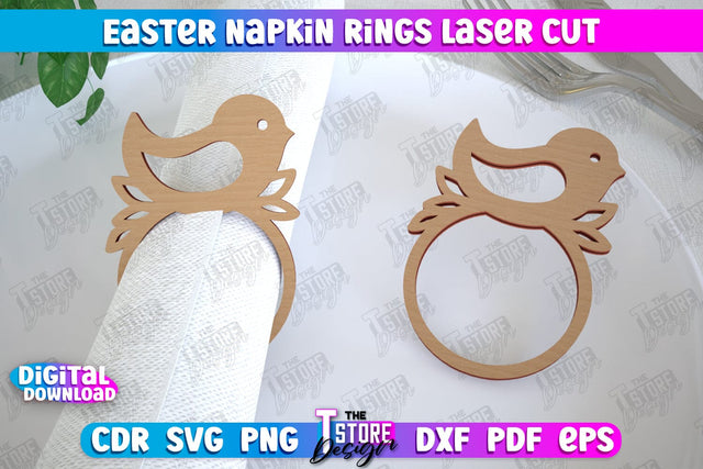 Easter Napkin Rings | Holidays Dinner | Adornment Dining Table | Easter Décor | CNC File SVG The T Store Design 