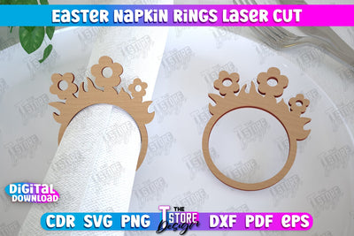 Easter Napkin Rings | Holidays Dinner | Adornment Dining Table | Easter Décor | CNC File SVG The T Store Design 