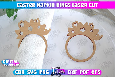 Easter Napkin Rings | Holidays Dinner | Adornment Dining Table | Easter Décor | CNC File SVG The T Store Design 