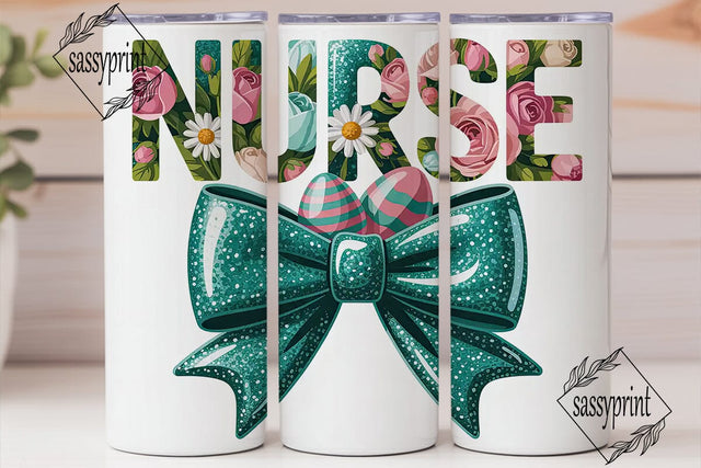 Easter Nurse 20oz Tumbler Wrap Sublimation sassyprint 