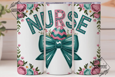 Easter Nurse 20oz Tumbler Wrap Sublimation sassyprint 