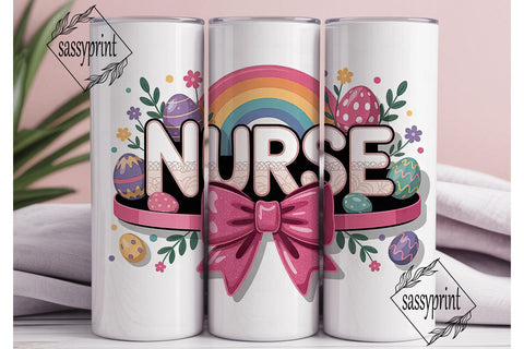 Easter Nurse 20oz Tumbler Wrap Sublimation sassyprint 