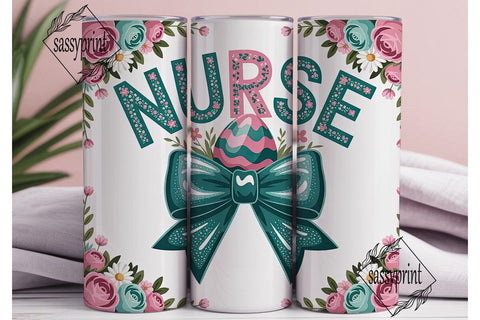 Easter Nurse 20oz Tumbler Wrap Sublimation sassyprint 