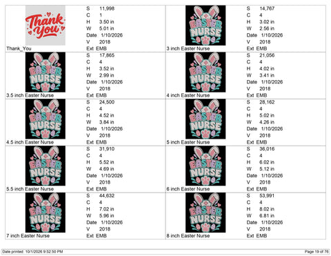 Easter Nurse Embroidery Design – Bunny Ears Nurse Machine Embroidery File, Cute Easter Nursing Medical Design Embroidery/Applique DESIGNS PatternFeed8 