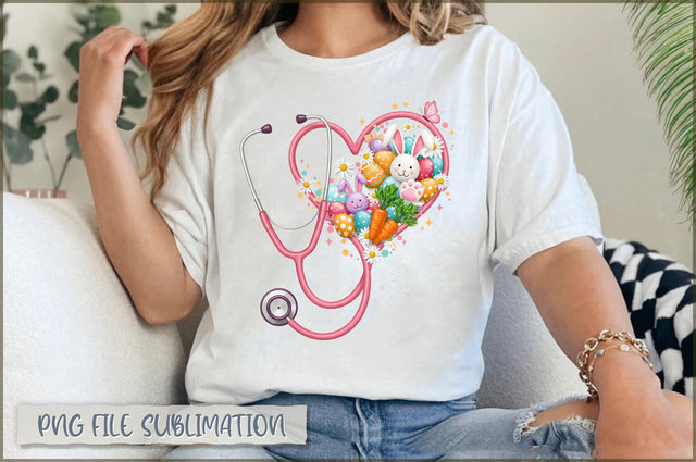 Easter Nurse Heart PNG, Nurse Easter Day Sublimation Shetara Begum 