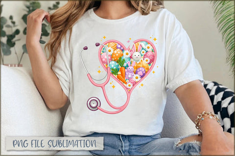 Easter Nurse Heart PNG, Nurse Easter Day Sublimation Shetara Begum 