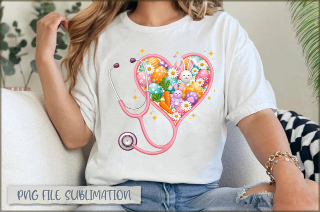 Easter Nurse Heart PNG, Nurse Easter Day Sublimation Shetara Begum 