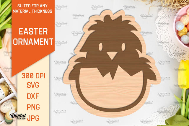 Easter Ornament SVG. Easter Decorations Laser Cut. Easter Chick SVG SVG Evgenyia Guschina 