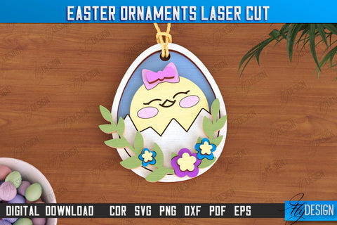 Easter Ornaments Bundle | Happy Easter | Easter Design | Easter Hanging Décor | Easter Medallion | CNC Files SVG Fly Design 