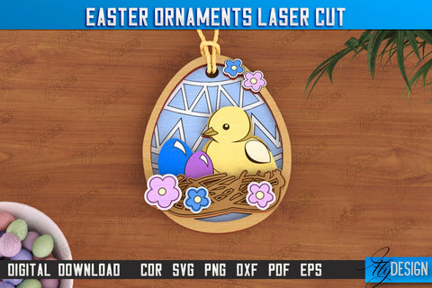 Easter Ornaments Bundle | Happy Easter | Easter Design | Easter Hanging Décor | Easter Medallion | CNC Files SVG Fly Design 