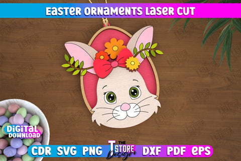Easter Ornaments Bundle | Happy Easter | Easter Design | Easter Hanging Décor | Easter Medallion | CNC Files SVG The T Store Design 