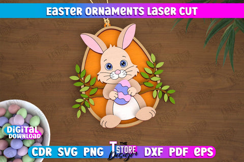 Easter Ornaments Bundle | Happy Easter | Easter Design | Easter Hanging Décor | Easter Medallion | CNC Files SVG The T Store Design 