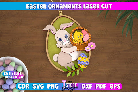 Easter Ornaments Bundle | Happy Easter | Easter Design | Easter Hanging Décor | Easter Medallion | CNC Files SVG The T Store Design 
